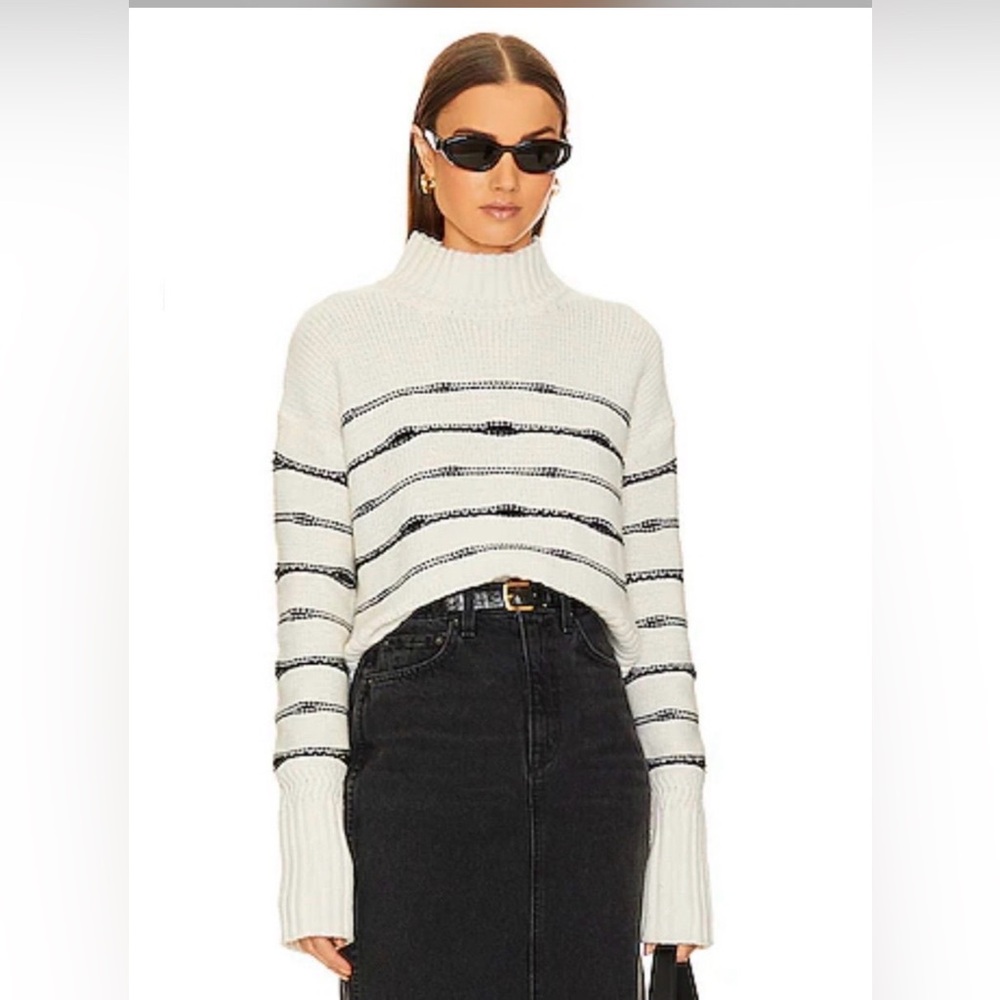 Veronica Beard Viori Striped Wool Blend Sweater
